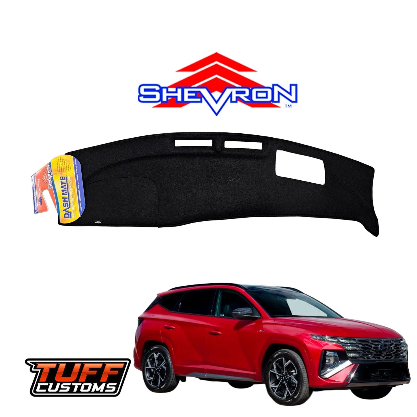 Shevron DASH MAT Hyundai Tucson NX4PE Premium N-Line w/ HUD 7/2024-2025 1731D BLACK