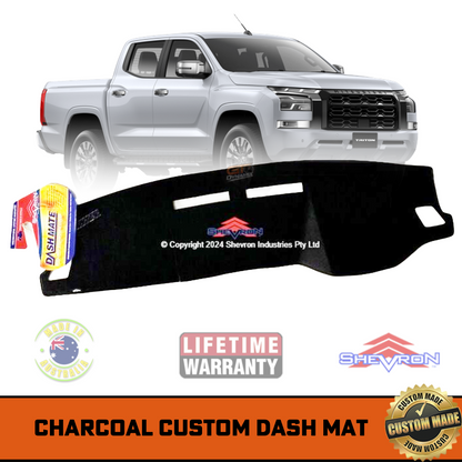 Shevron Charcoal Dash Mat For Mitsubishi Triton MV GLX GLS GLR 12/2023-2024 DM1702