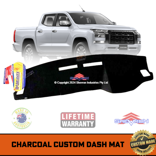 Shevron Charcoal Dash Mat For Mitsubishi Triton MV GLX GLS GLR 12/2023-2024 DM1702