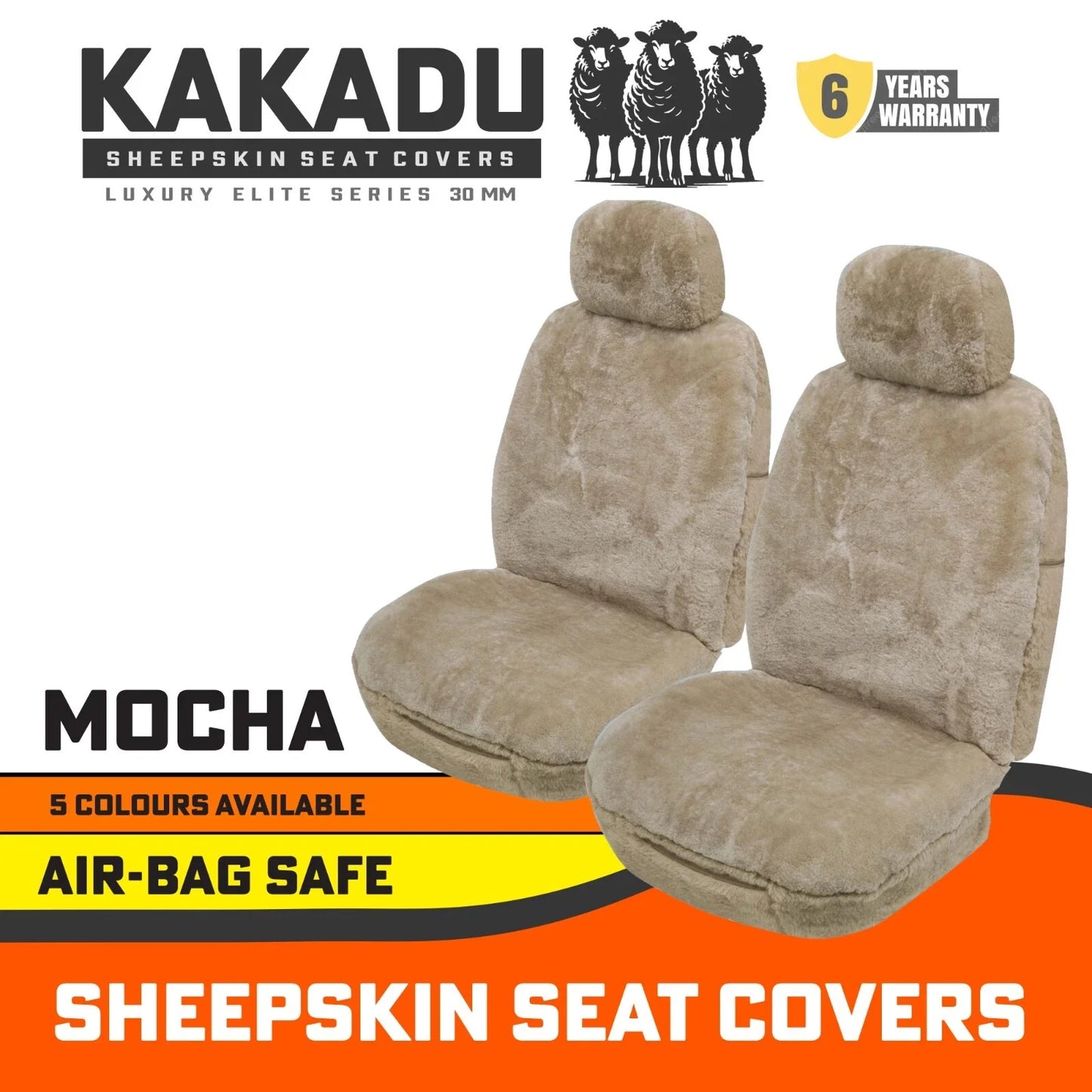 KAKADU Luxury Elite Universal Sheepskin Seat Covers FORD FOCUS LS LT LV LX ZETEC HATCH OR SEDAN 5/2005-6/2011 5 Colours Available