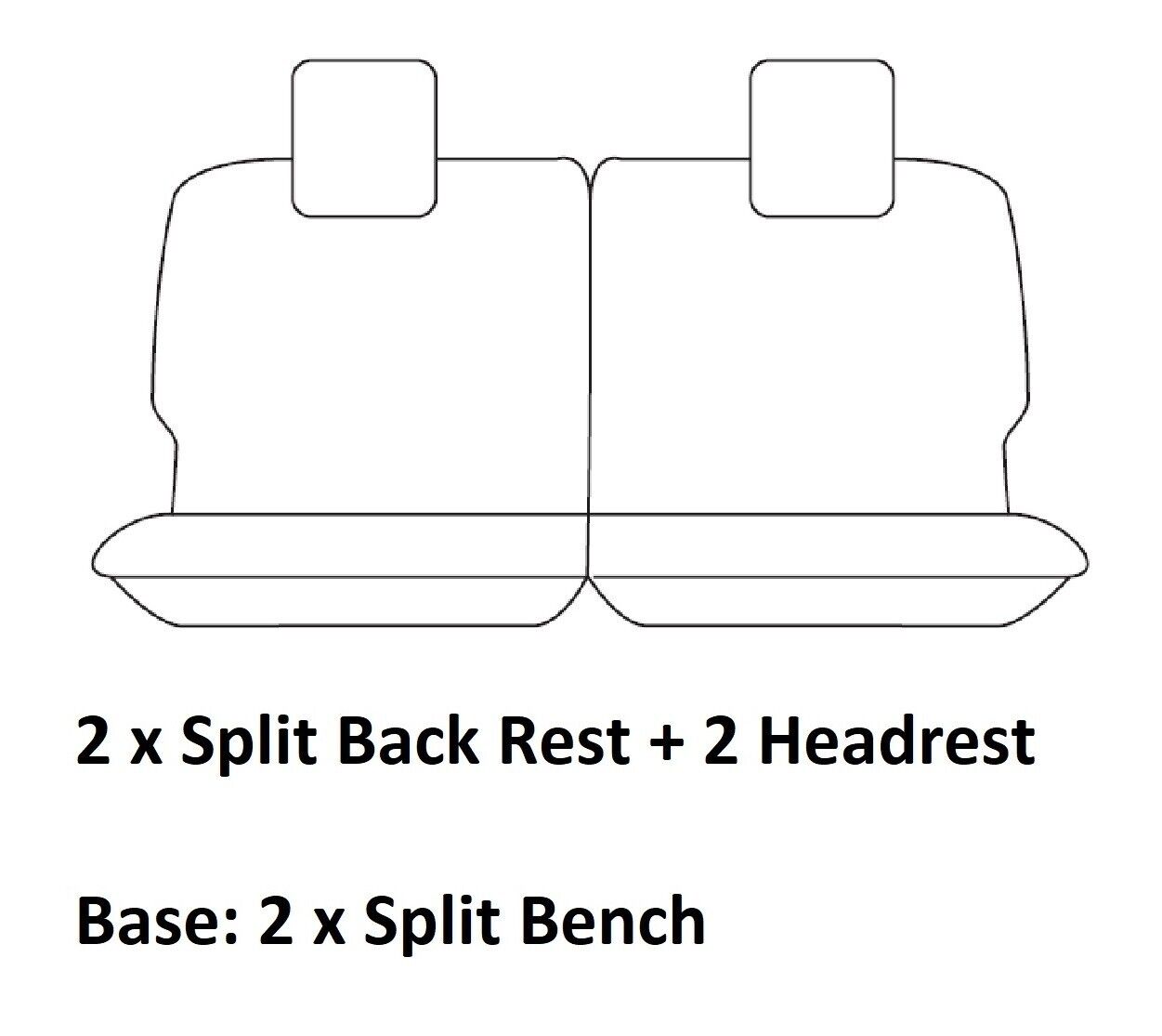 TUFF HD TRADE Canvas Seat Covers 3rd Row For Toyota Prado 150 GX GXL 7 Seat 2009-2025 Charcoal