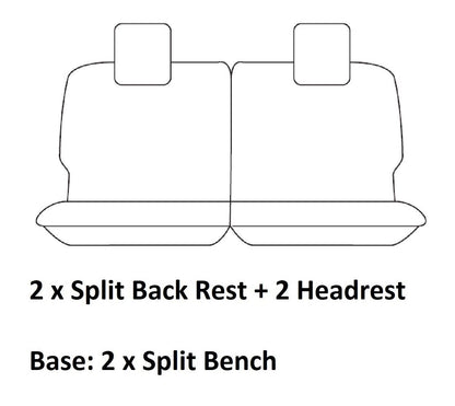 TUFF HD TRADE Canvas Seat Covers 3rd Row For Toyota Prado 150 GX GXL 7 Seat 2009-2025 Charcoal