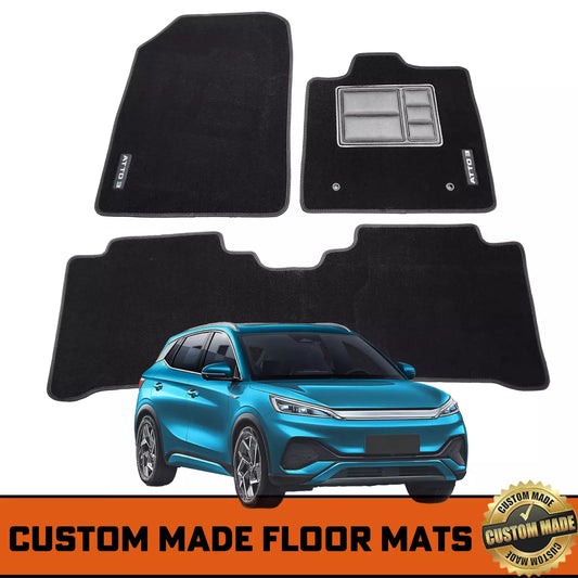 Custom Made Floor Mats 2 Rows For BYD Atto 3 2022-2025 Black