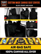 TUFF HD TRADE Canvas Seat Covers 2 Rows For Nissan Navara D23 RX SL ST-X 2017-2020 Black