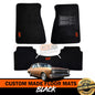 Custom Made Floor Mats for Ford XR GT Falcon 1966-68 3 Piece Set RED LOGO BLACK
