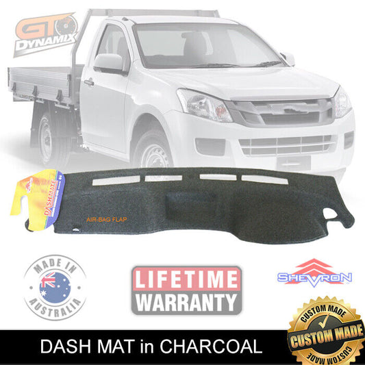 Shevron Charcoal Dash Mat For Isuzu D-Max ES SX w/ Coin Tray 6/2012-6/2020 DM1314