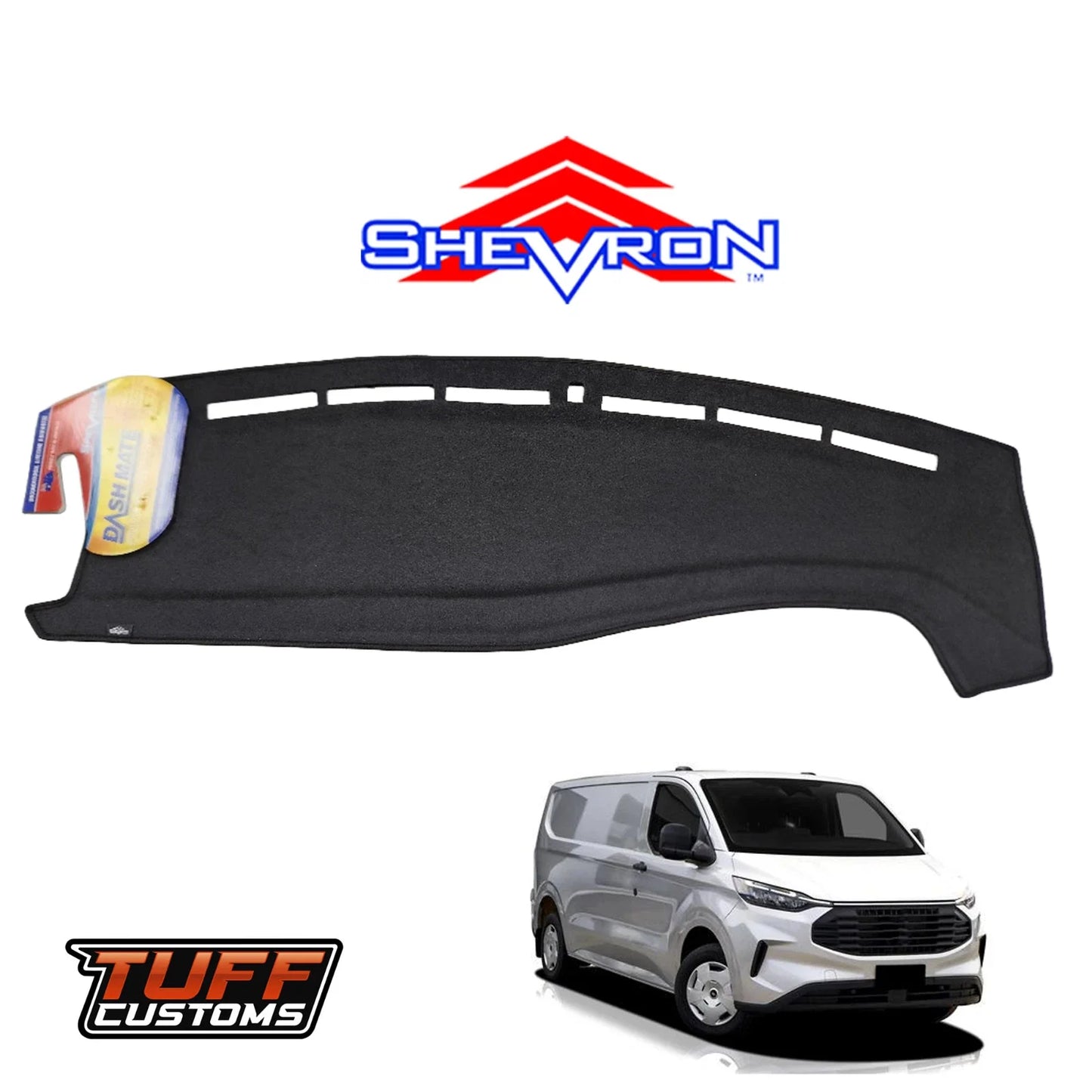Shevron DASH MAT Black For Ford Transit Custom 320L AV 5/2024-2025 DM1727