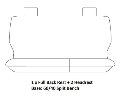 TUFF HD TRADE Canvas Seat Covers Rear For Holden Colorado RG LX LT 2012-2013 Charcoal