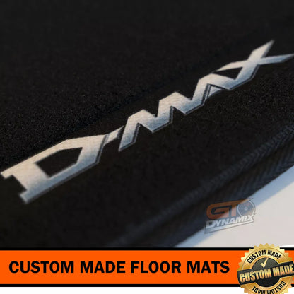 Custom Made Floor Mats 2 Rows Isuzu D-MAX LS-U LS-M DMAX SX 6/2012-6/2020 BLACK