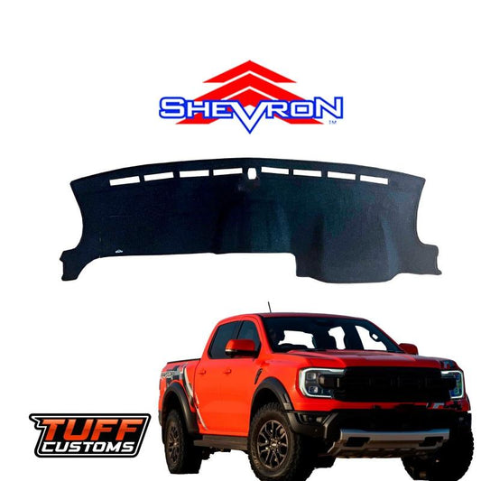 Shevron Charcoal Dash Mat For Ford Ranger Wildtrak Raptor & Platinum w/ In Dash Glove Box 5/2022-2024 DM1652