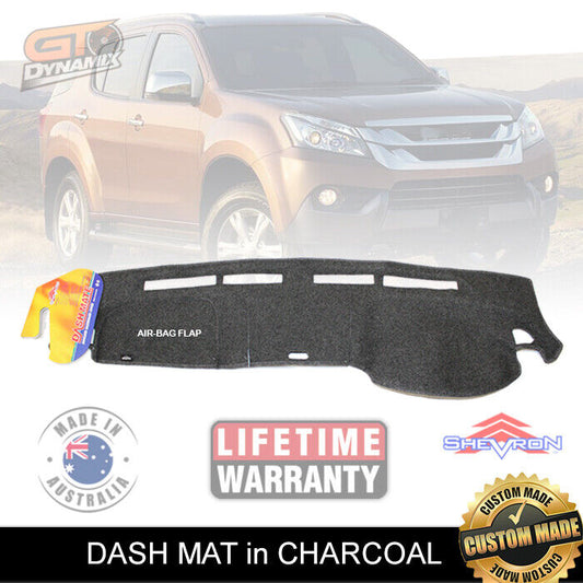 Shevron Charcoal Dash Mat For Isuzu MU-X LS M LS T LS U w/ Centre Lid 9/2013-5/2021 DM1282