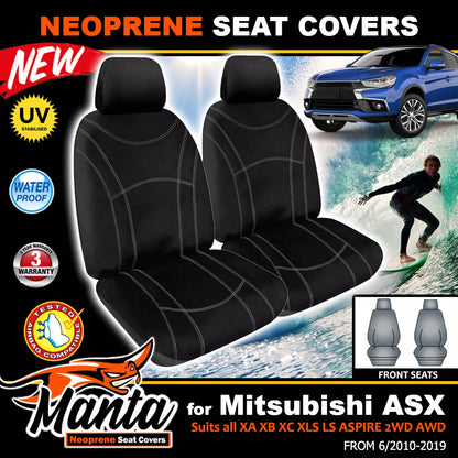 Manta Neoprene Front Seat Covers For Mitsubishi ASX XA XB 2010-2021