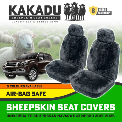 KAKADU Luxury Sheepskin Seat Covers Suits Isuzu MU-X 30mm 2013-2020 5Colours 6YRW