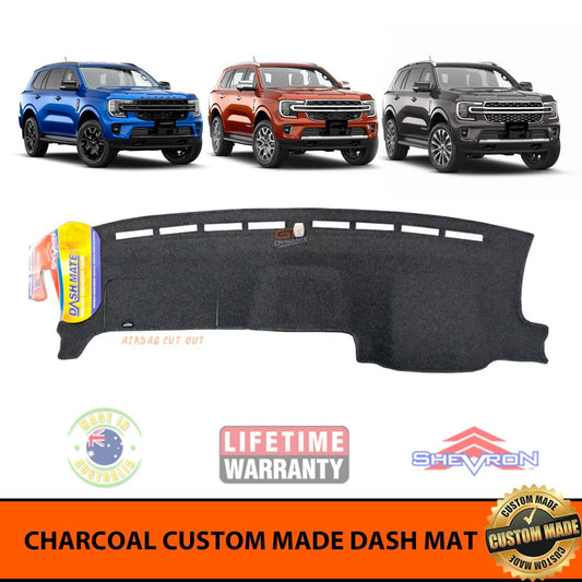 Shevron Charcoal Dash Mat For Ford Everest Ambiente Trend Sport & Platinum w/ In Dash Glove Box 6/2022-2024 DM1652
