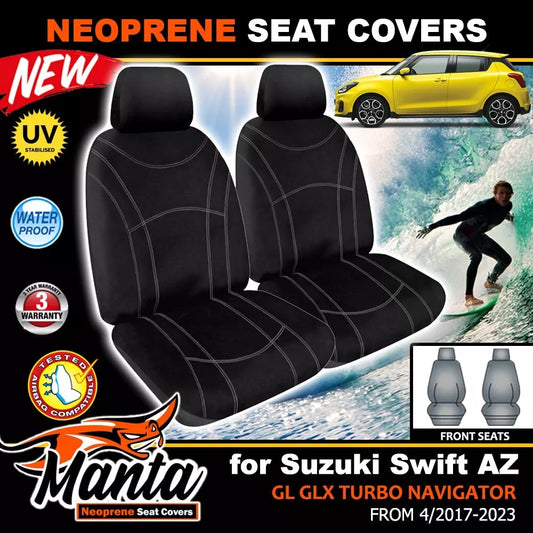 Manta Neoprene Front Seat Covers For SUZUKI SWIFT AZ GLX TURBO 4/2017-2024
