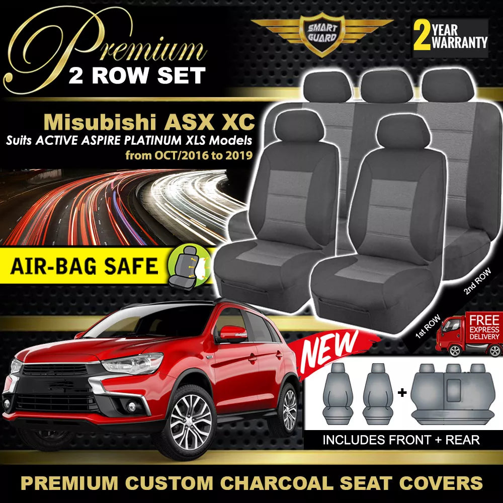 Premium Seat Covers 2 Rows Charcoal Grey For Mitsubishi ASX XC XD Active XLS ES 10/2016-2025