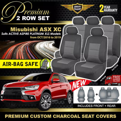 Premium Seat Covers 2 Rows Charcoal Grey For Mitsubishi ASX XC XD Active XLS ES 10/2016-2025