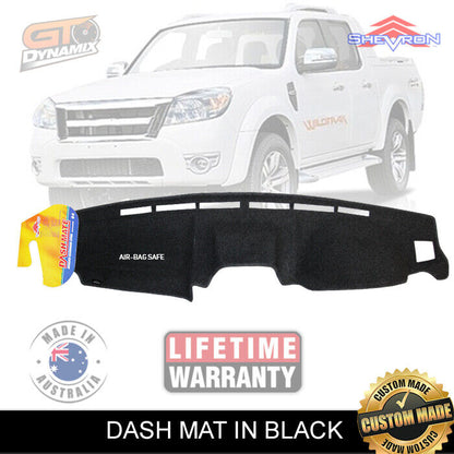 Shevron Black Dash Mat For Ford Ranger PJ PK 10/2006-9/2011 DM1025