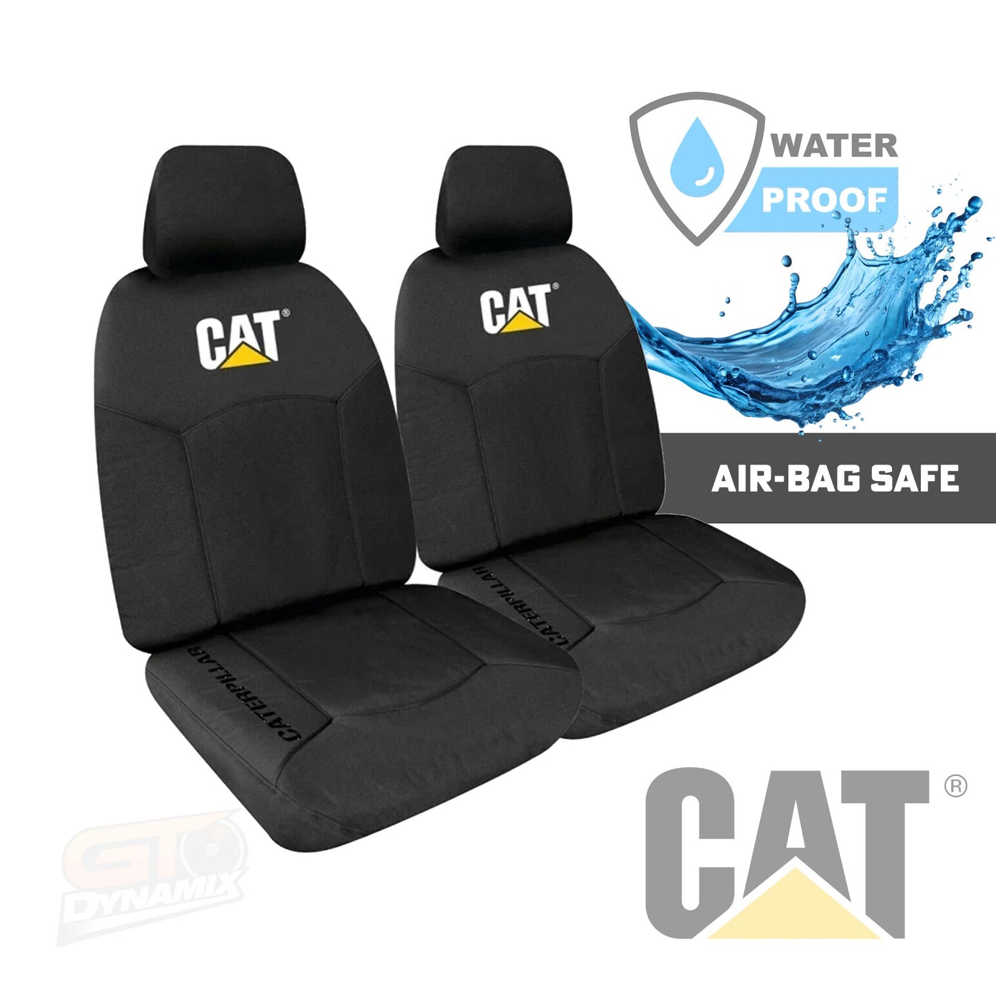 Official CAT Caterpillar HD Cotton Canvas Seat Covers VW POLO 9N SE 4DR HATCH 7/2002-7/2006