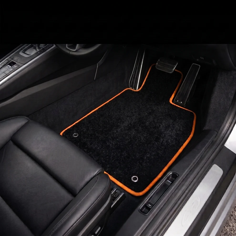 Custom Made  Floor Mats Charcoal 4pc HOLDEN JACKAROO U8 EQUIPE 4/2001-7/2003 w/ 9 Binding Colour