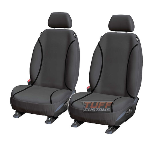 TUFF HD TRADE Canvas Seat Covers Front For Toyota Hiace KDH201R 2/2014-2019 CHARCOAL