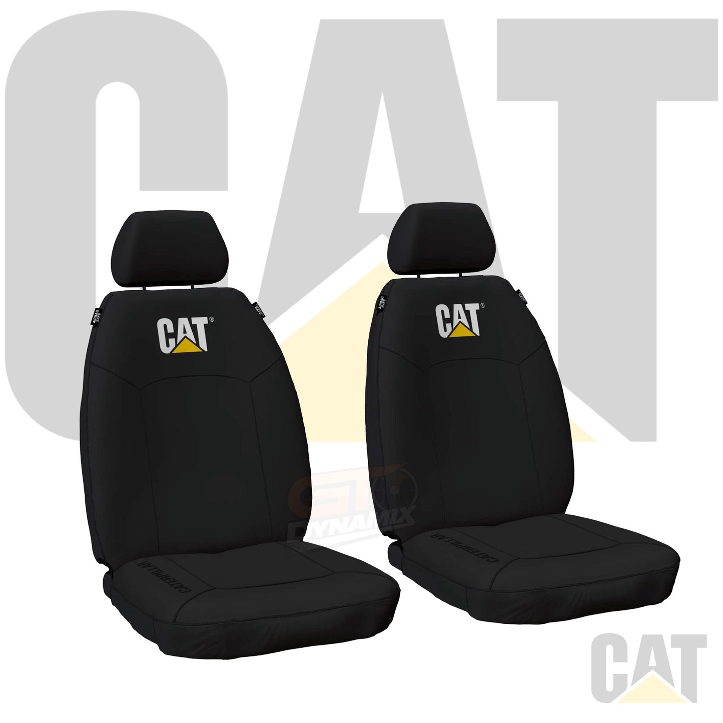 Official CAT Caterpillar HD Cotton Canvas Seat Covers MITSUBISHI TRITON ML MN GLS GL-R GLX GLX-R DUAL CAB 7/2006-11/2012