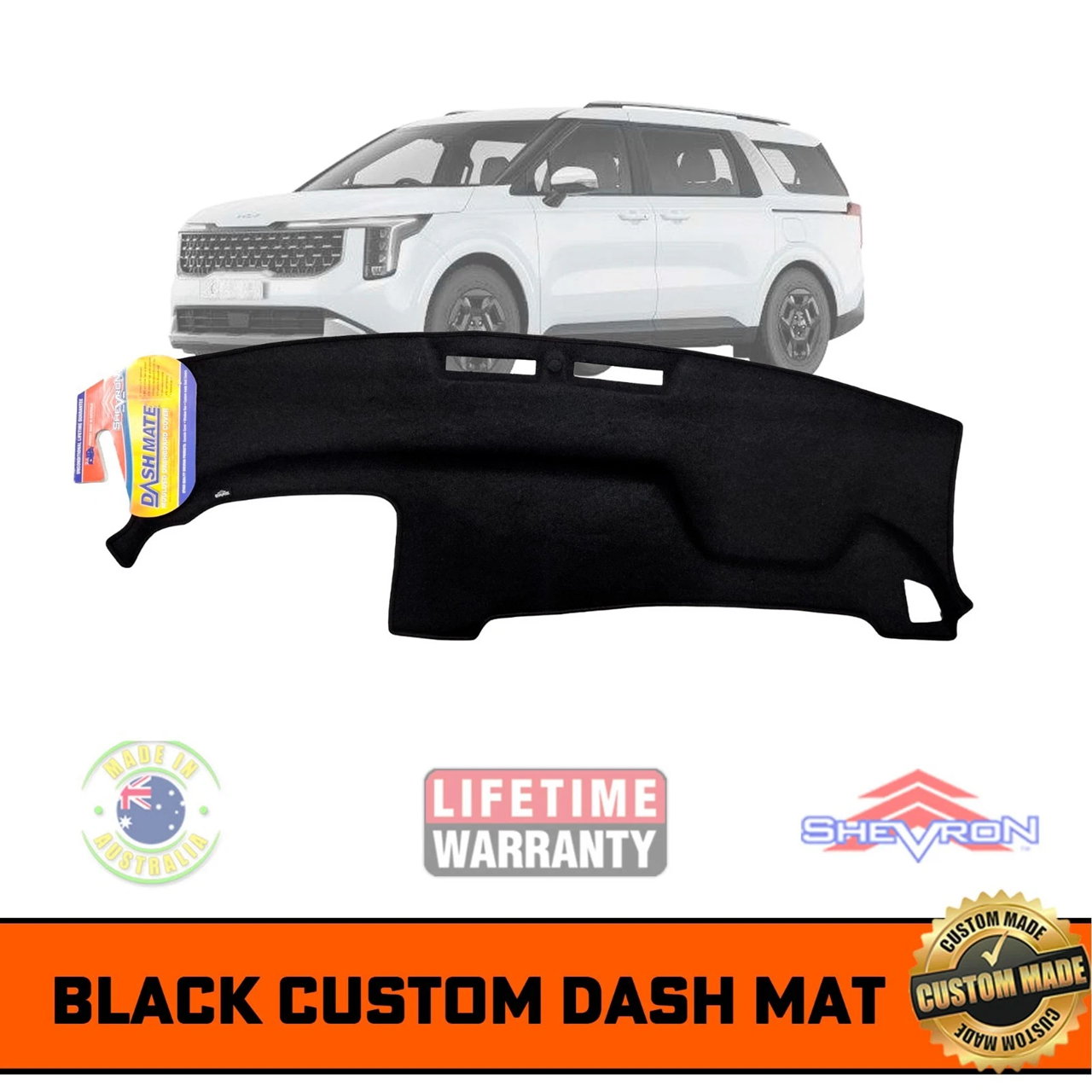 TUFF Customs Front Neoprene Seat Covers + Shevron Dash Mat DM1732 For Kia Carnival KA4 SI SLI 2020-2026