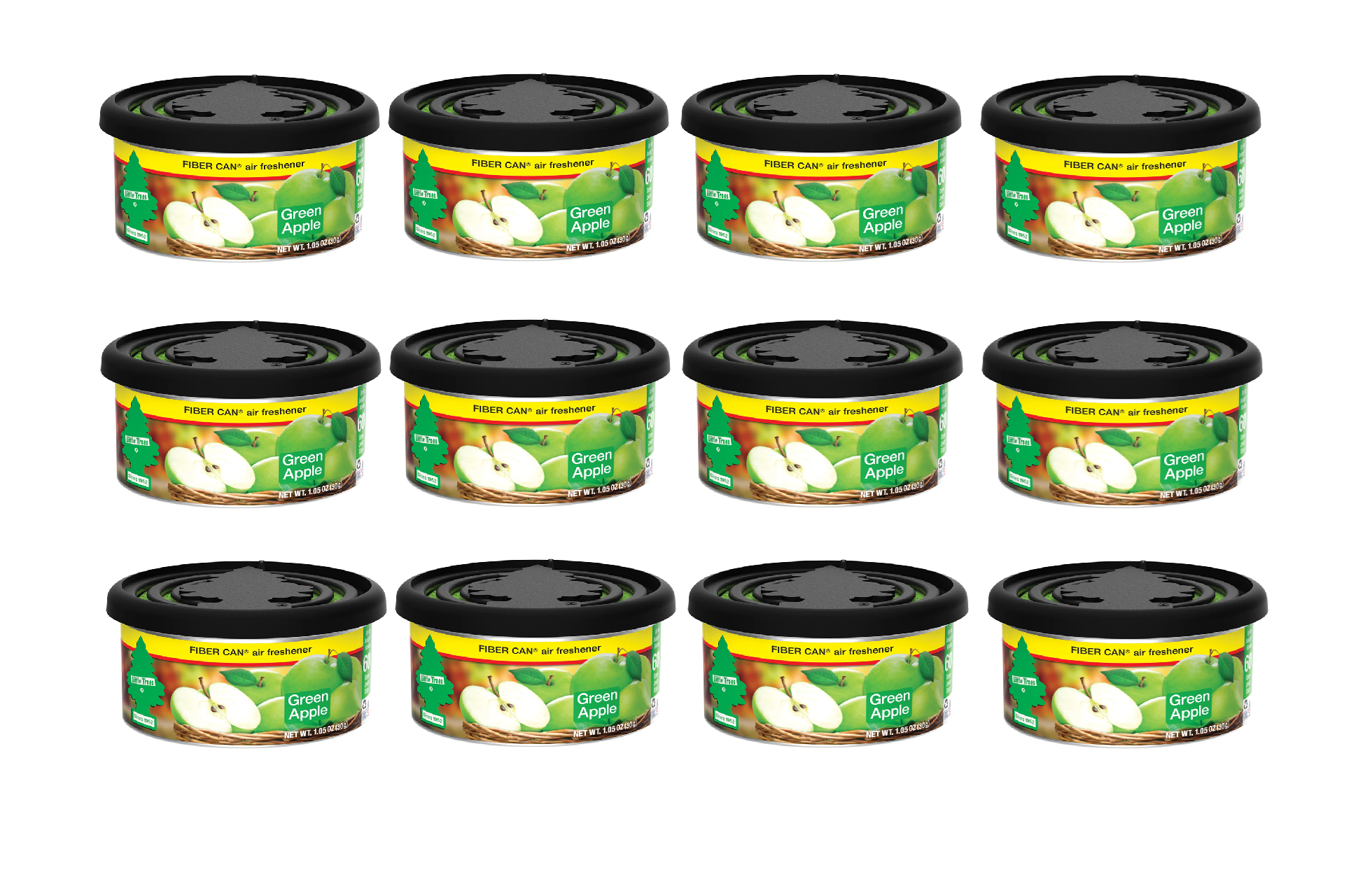 Little Trees Air Freshener Green Apple Fiber Can (Pack of 12) 17816 ...