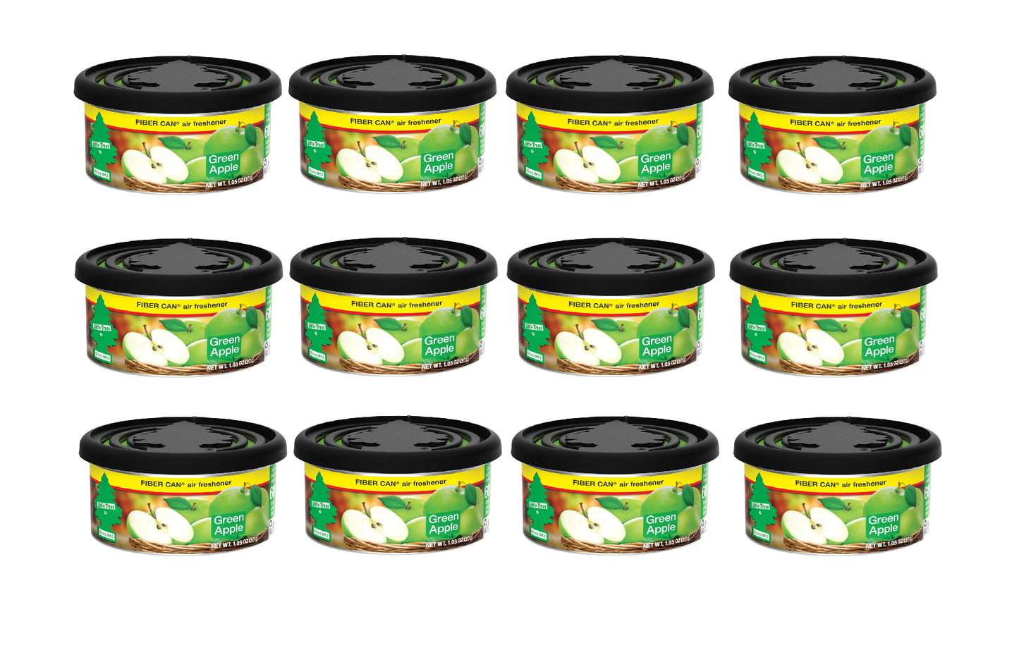 Little Trees Air Freshener Green Apple Fiber Can (Pack of 12) 17816