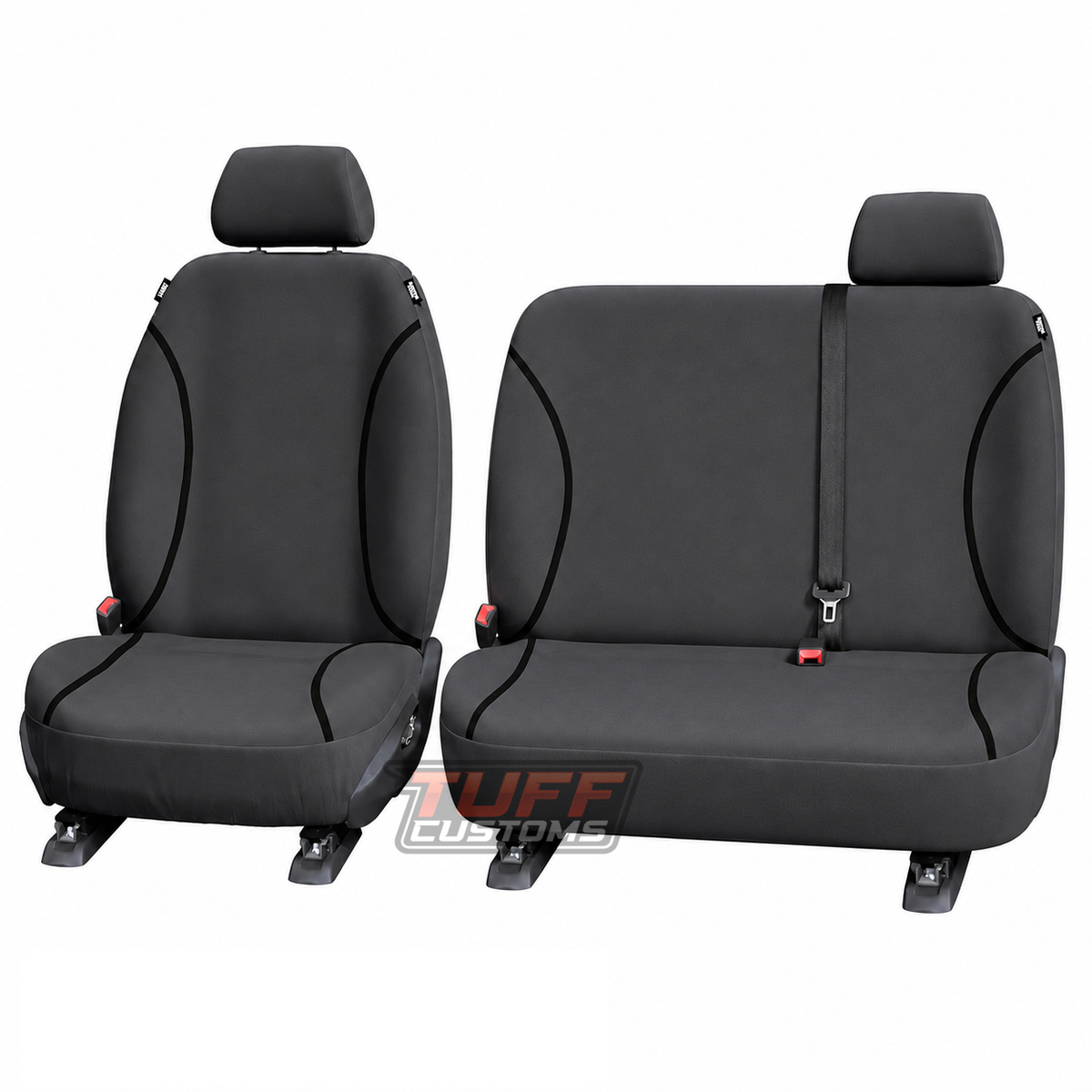 Tradies Canvas Grey Seat Covers Front LDV V80 K1 11 SEAT MINIBUS 2013-2026