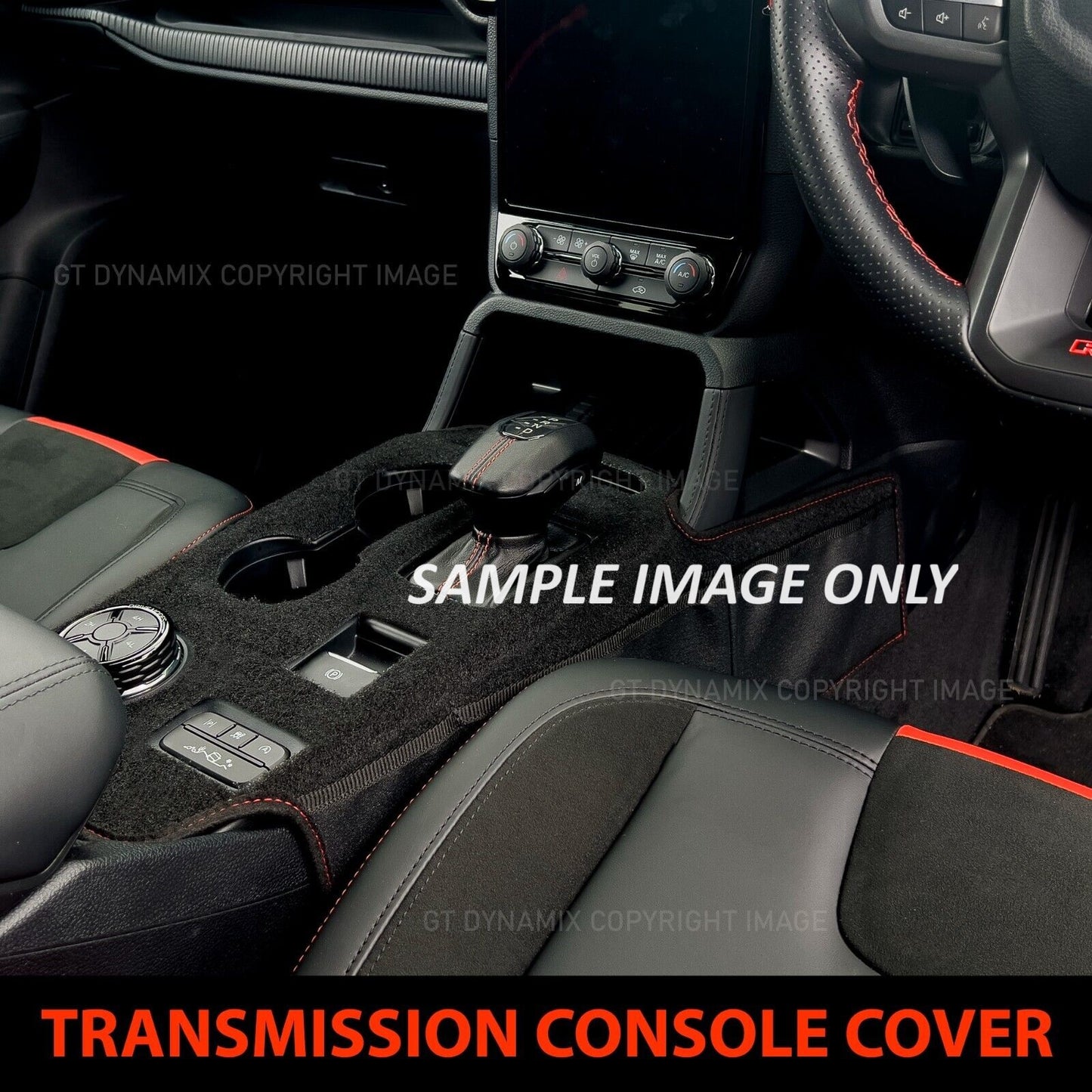 Shevron Transmission Console Cover + Red Stitching For Isuzu D-Max LS-M LSU Auto 7/2020-2024
