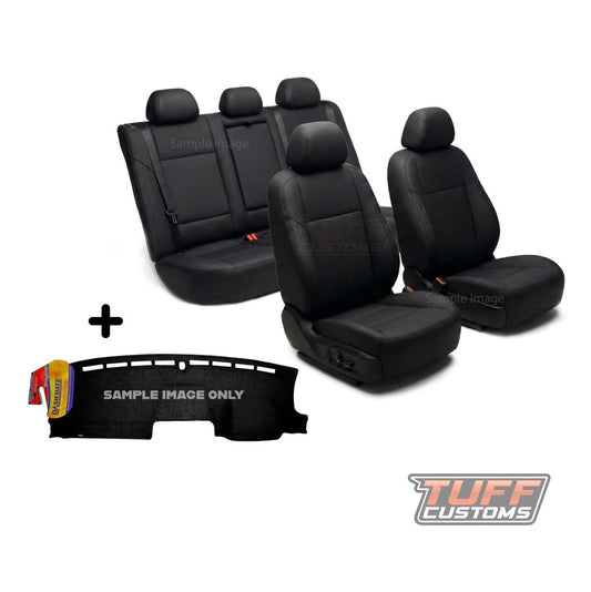 TUFF Customs S1 Neoprene Seat Covers + Shevron Dash Mat DM1246 For Mazda BT-50 UR XT XTR BT50 2015-2020