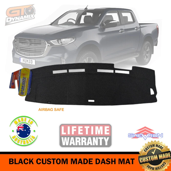 TUFF Customs 2 Rows Neoprene Seat Covers + Shevron Dash Mat DM1591 For Mazda BT-50 TF XTR GT 2020-2025